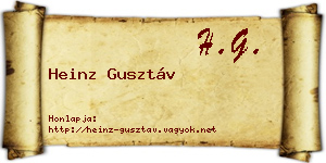 Heinz Gusztáv névjegykártya